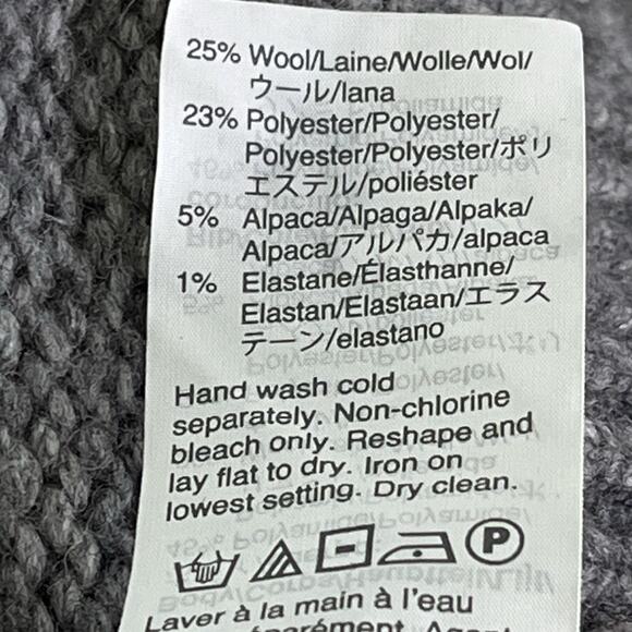 Madewell Heath Pullover Sweater L Gray Stripe Oversized Wool Alpaca Blend Boho - Picture 13 of 13